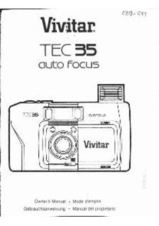Vivitar TEC 35 AF manual. Camera Instructions.